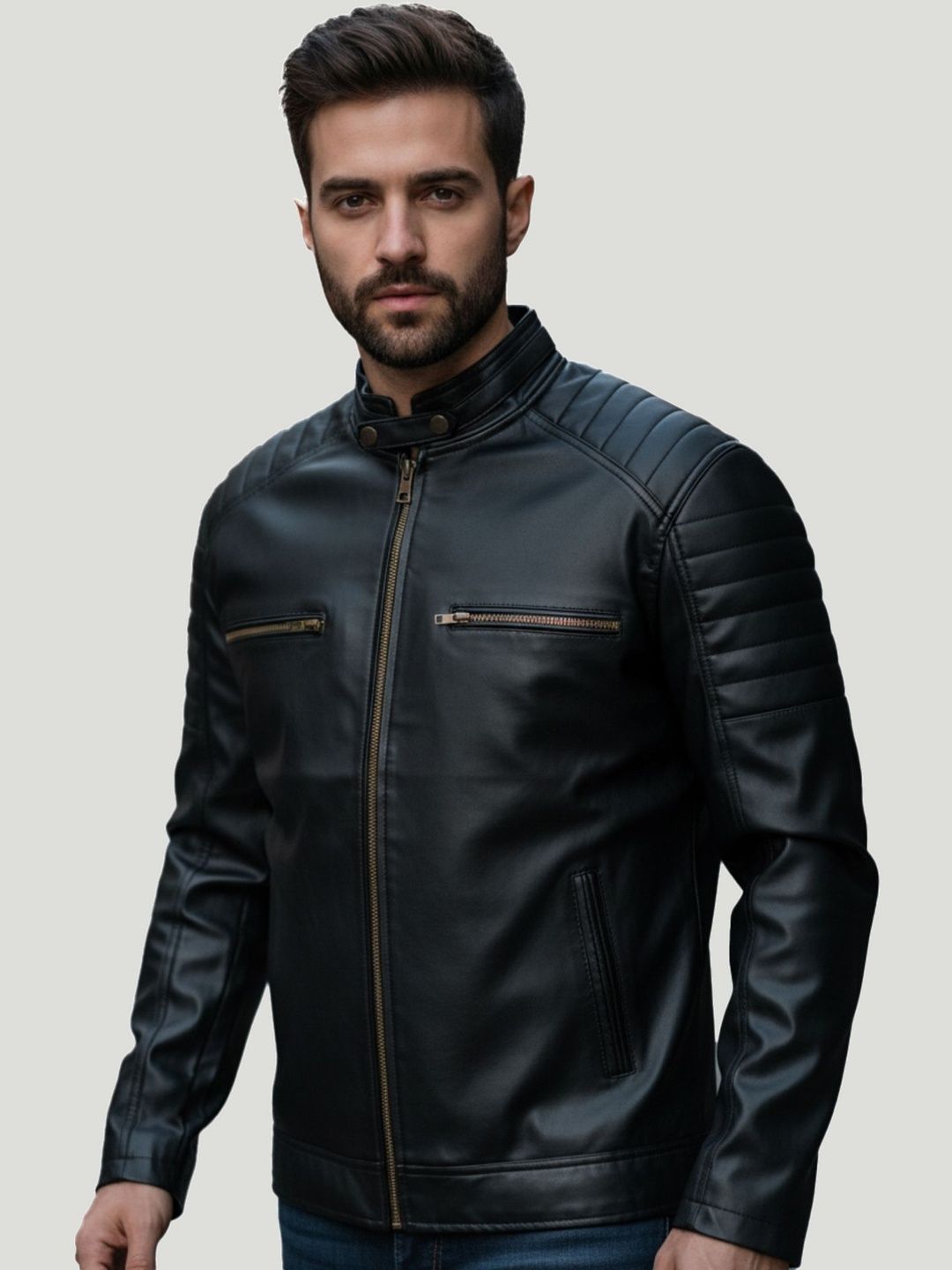 Leather Retail Lightweight Biker Jacket-picture-23