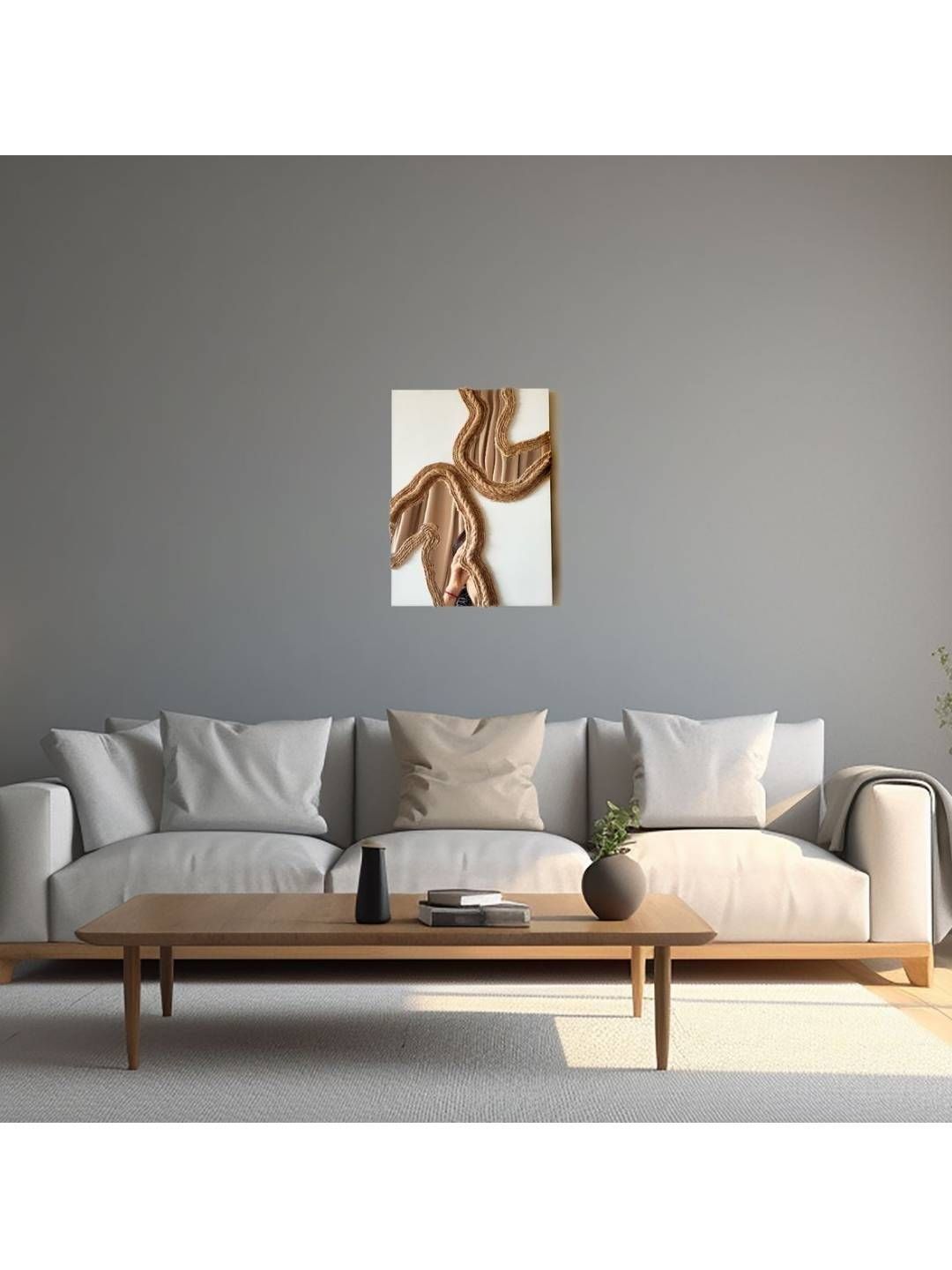 VAH Kya Bat Hai !! Brown & White Rectangular Nordic Boho Handwoven Raffia Wall Mirror-picture-56