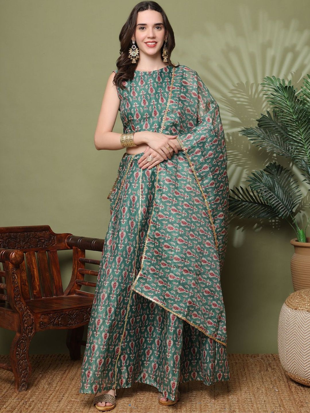 NEUDIS Printed Ready to Wear Lehenga & Blouse With Dupatta