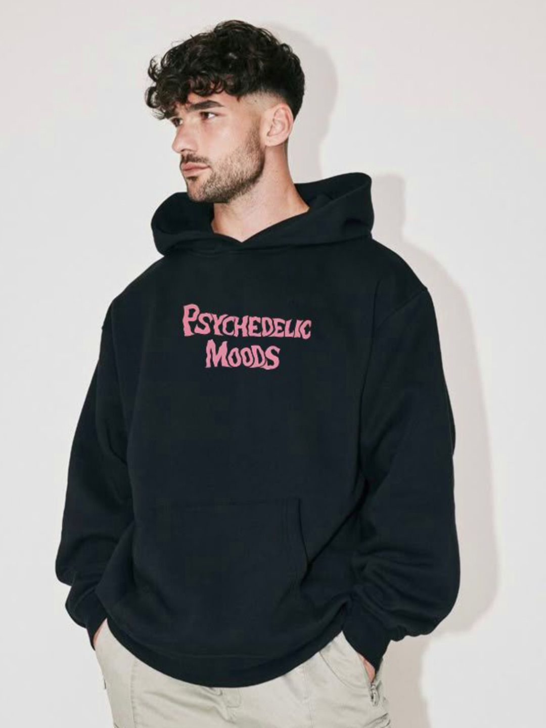 stitchmeashirt AUVRA Men Black Fleece Long Sleeves Printed Hooded Sweatshirt-picture-23