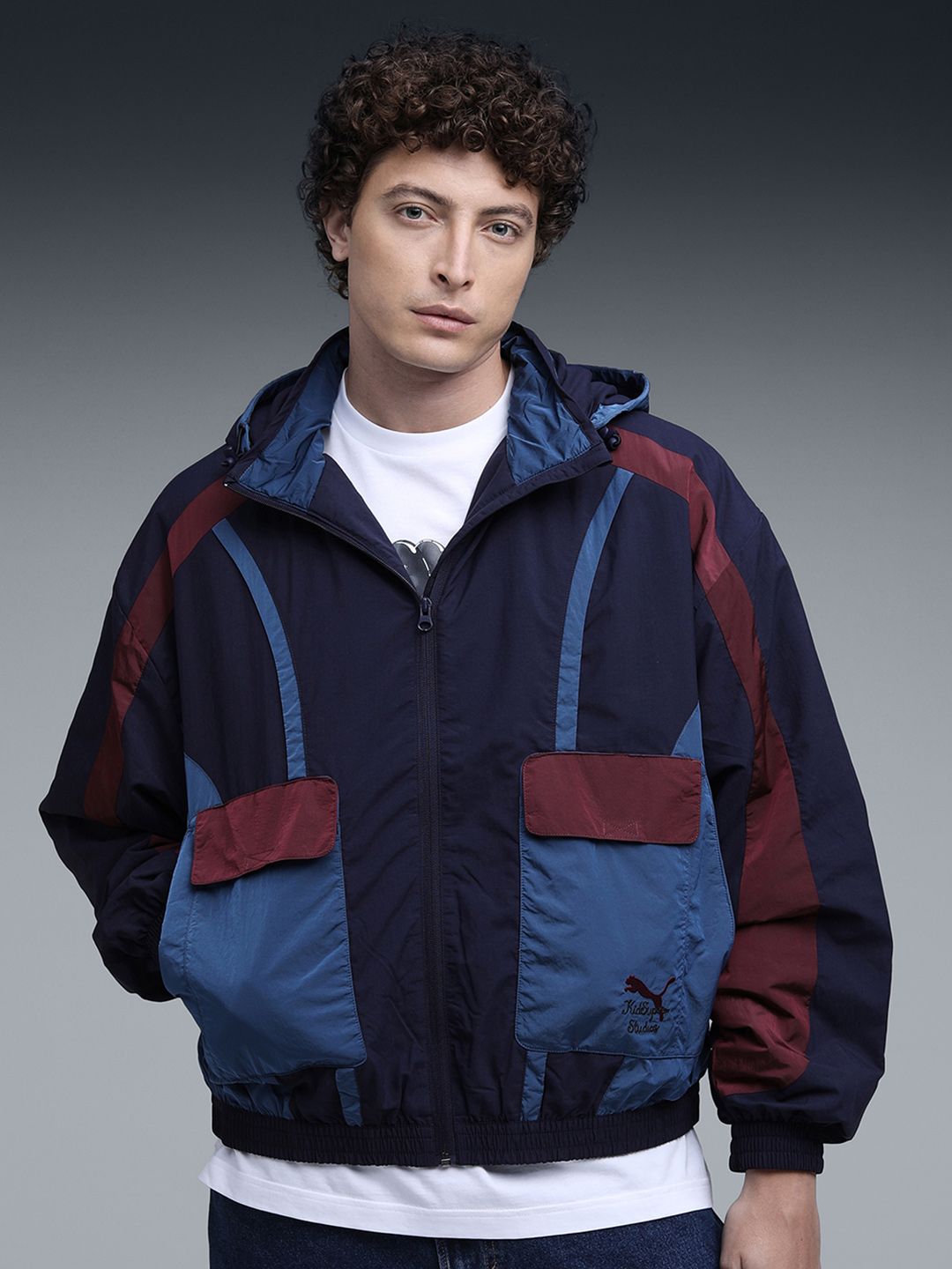 Puma x KIDSUPER Colourblocked Spread Collar Lightweight Padded Jacket-picture-27