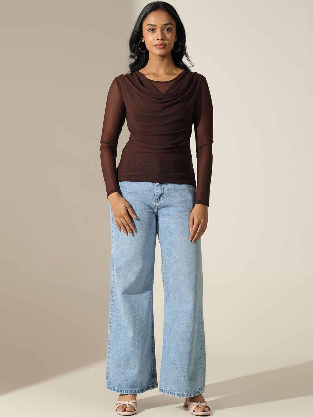 Buy SHOWOFF Cowl Neck Net Top - Tops for Women 37433387 | Myntra