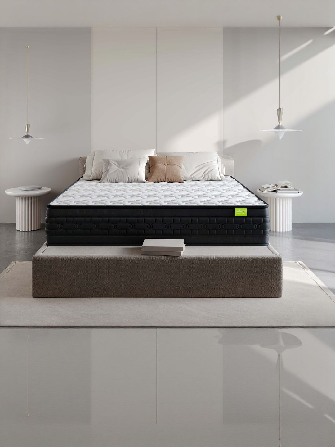 Wakeup India Riserox White & Black Quilted Zero Partner Disturbance King Size Mattress-image-43