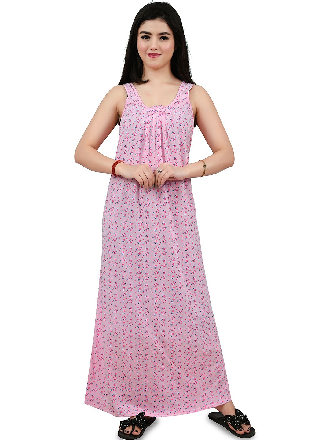 MIAVII CREATION Women Floral Printed Round Neck Maxi Nightdress-picture-49