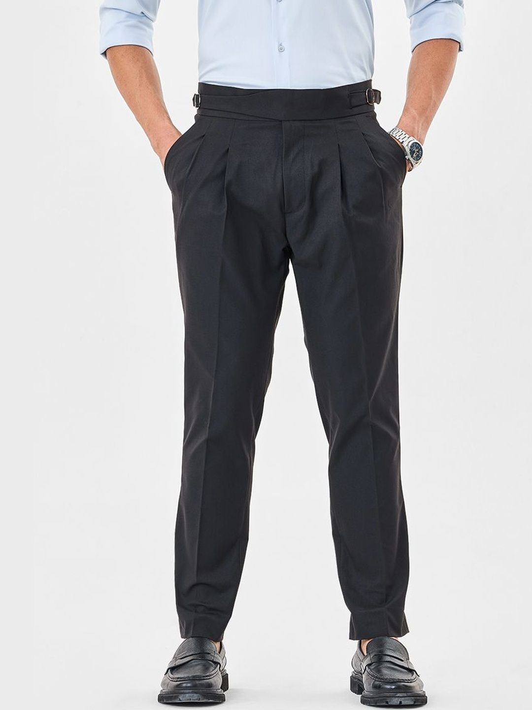 Snitch Men Black High-Rise Regular Fit Trouser-picture-16