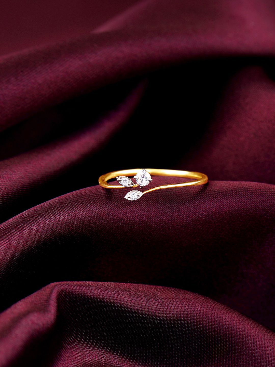 GIVA 14K Yellow Gold Simplicity Diamond Ring-0.93 gms-image-8