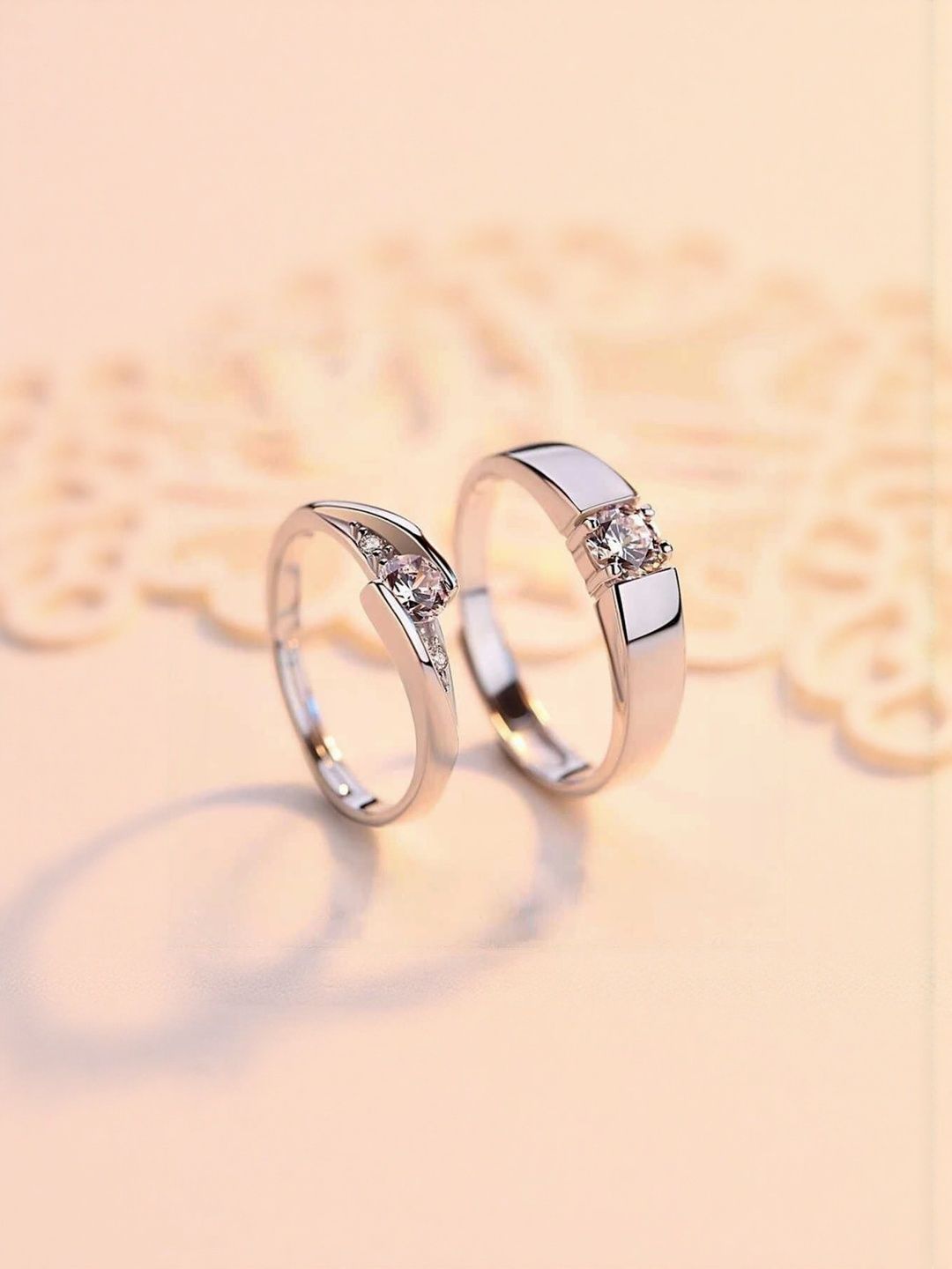 Teeragaj Set Of 2 Stone Studded Couple Ring-picture-50
