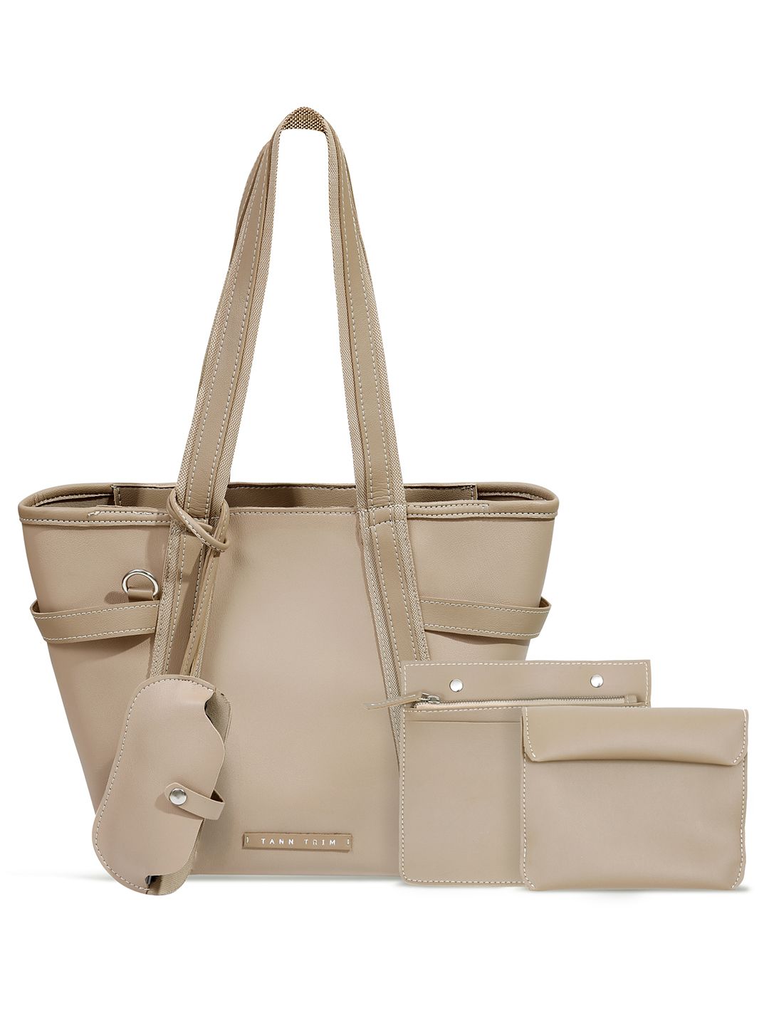 TANN TRIM Zipper Oversized Tote Bag-picture-14