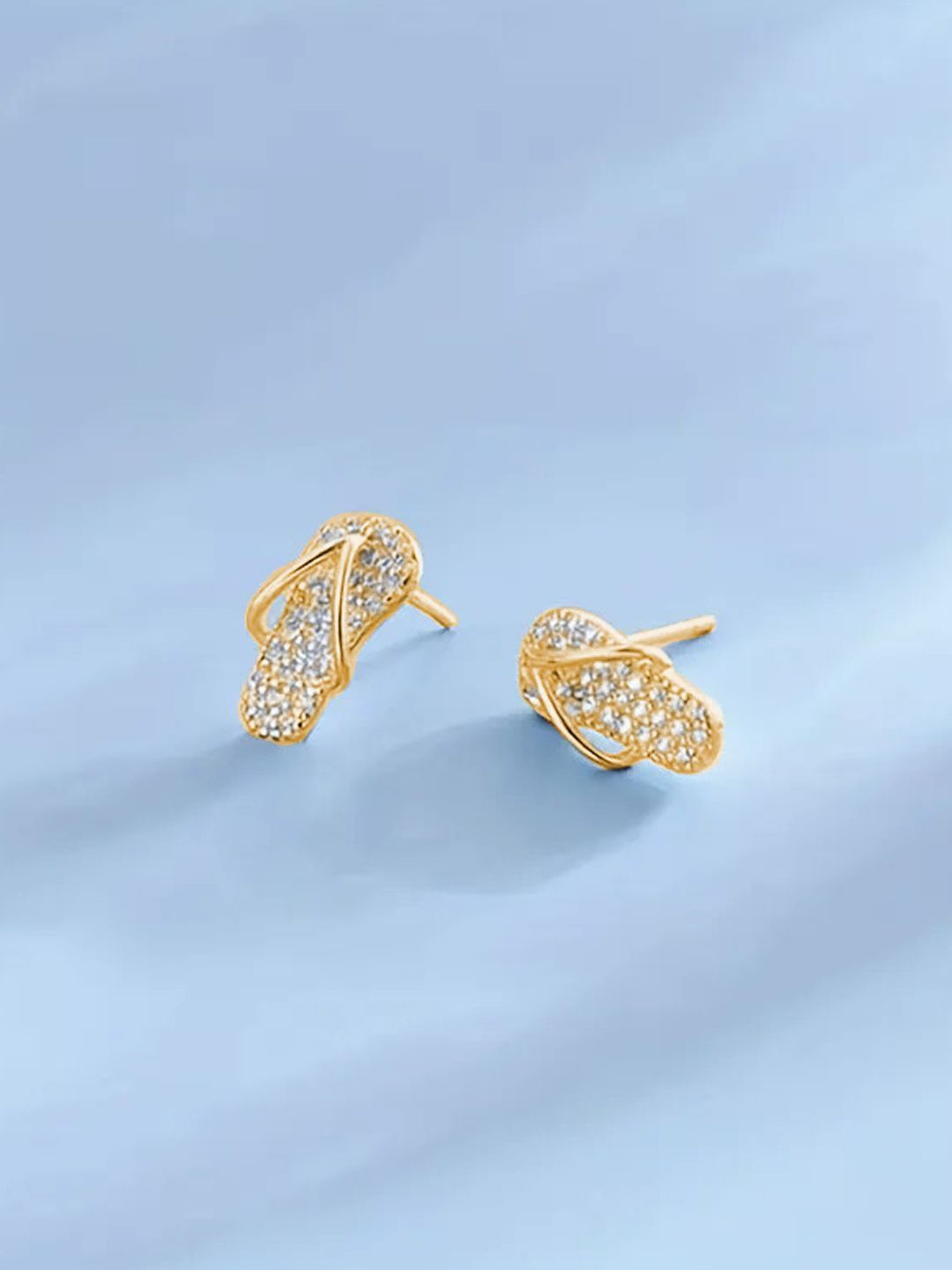 FIMBUL Gold-Plated Rhinestone Studded Quirky Studs-picture-38