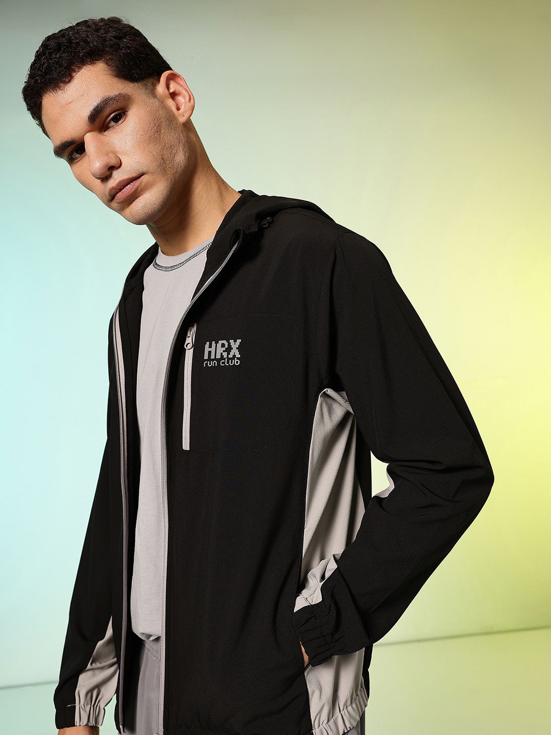 HRX by Hrithik Roshan Rapid-Dry Colourblocked Running Sporty Jacket