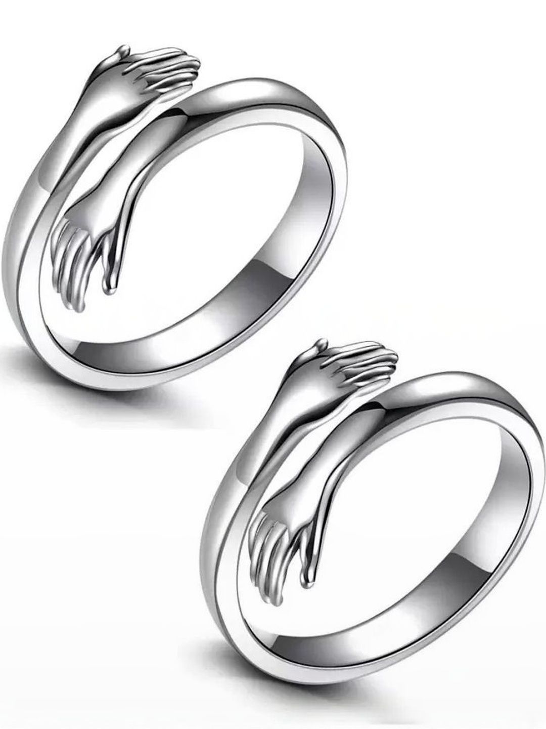 Teeragaj Set Of 2 Cuddle-Hug Adjustable Finger Rings-picture-15