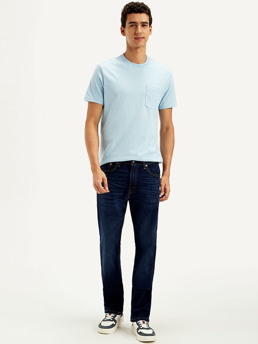 Levis Men Classic Straight Fit Mid-Rise Light Fade Stretchable Jeans-picture-10