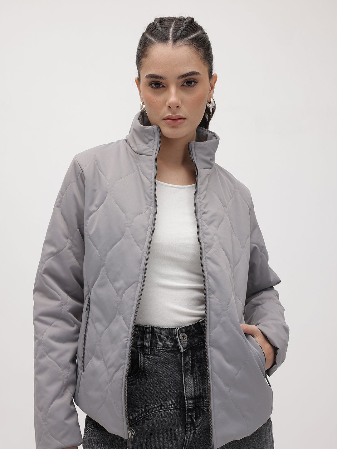 The Roadster Life Co. Mock Collar Quilted Jacket-picture-14