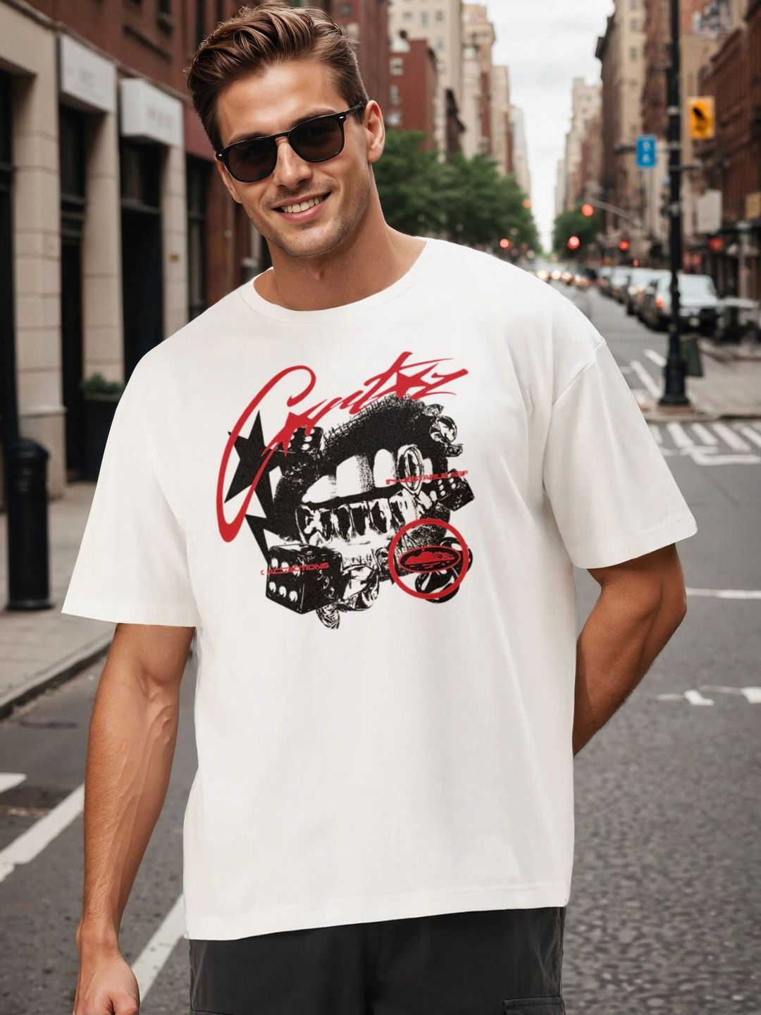 Bene Kleed Men Graphic Printed Round Neck Pure Cotton Oversized T-shirt-picture-18