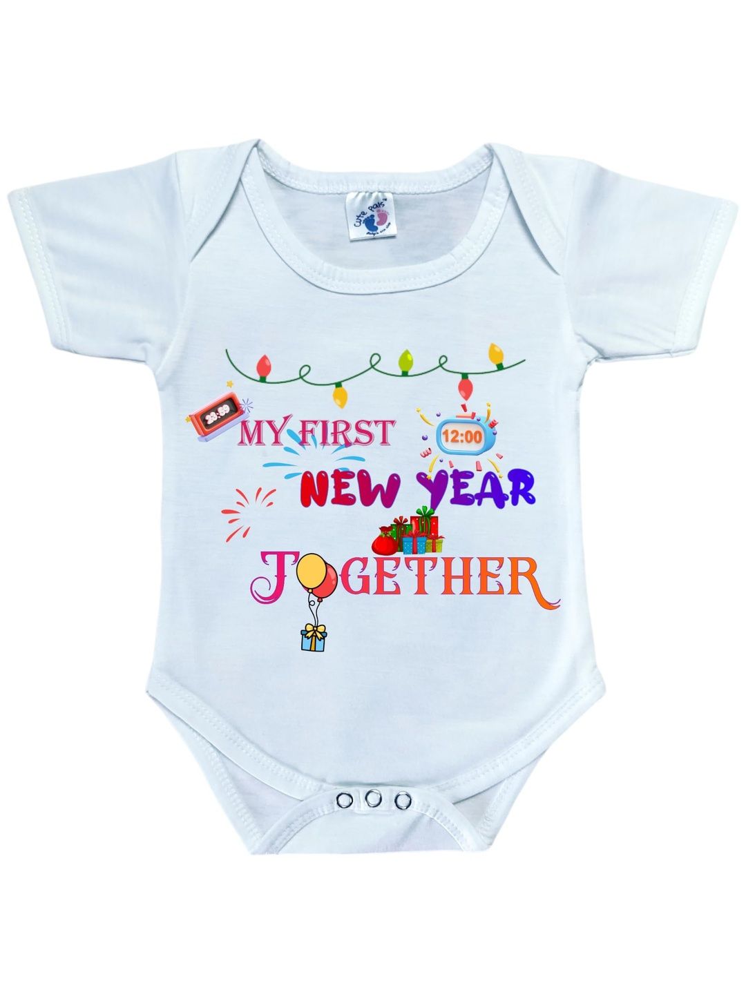 Cute Pals Infants My First New Year Printed Cotton Bodysuit-picture-14