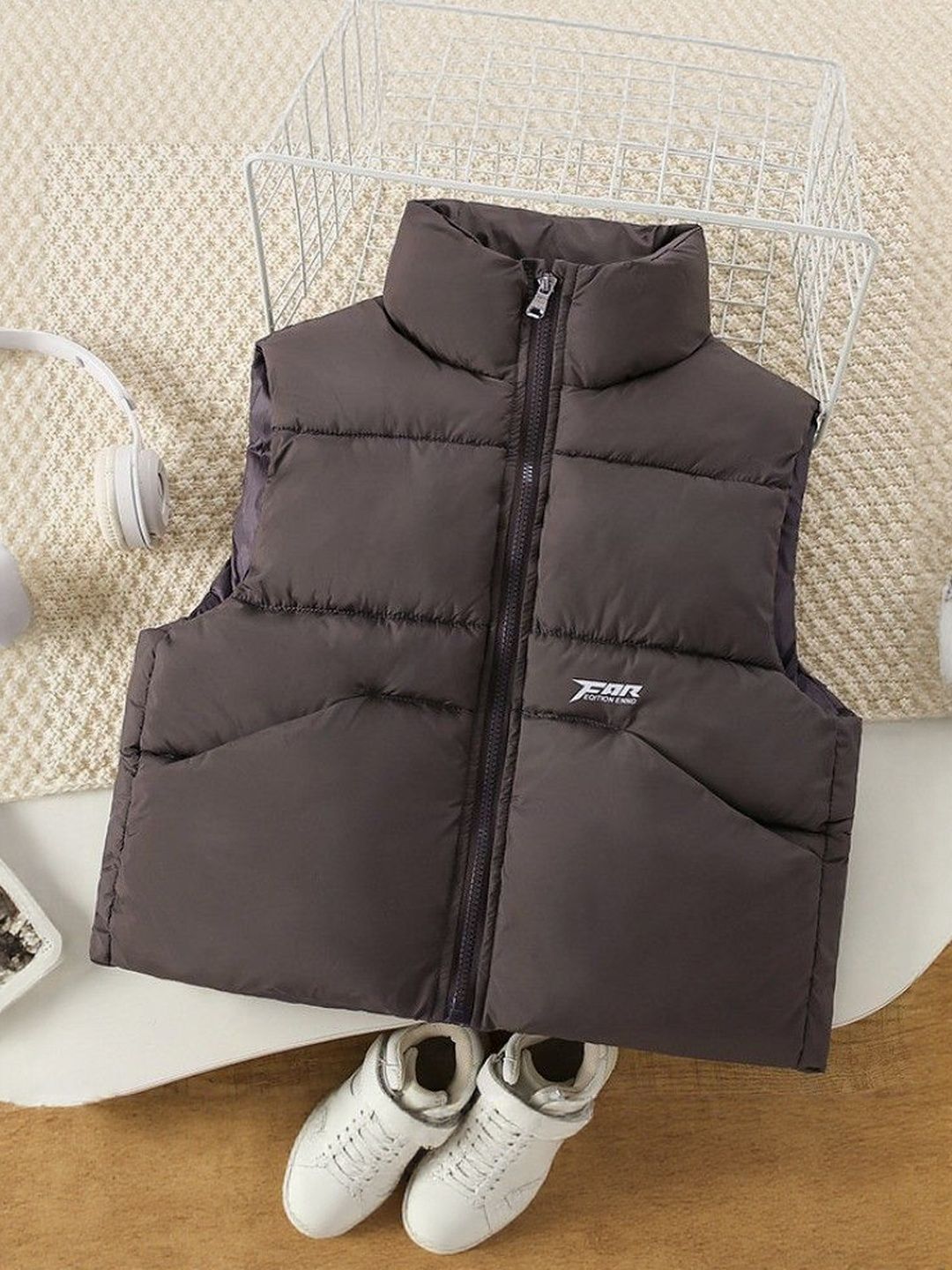 YK Boys Stand Collar Solid Puffer Jacket-picture-35