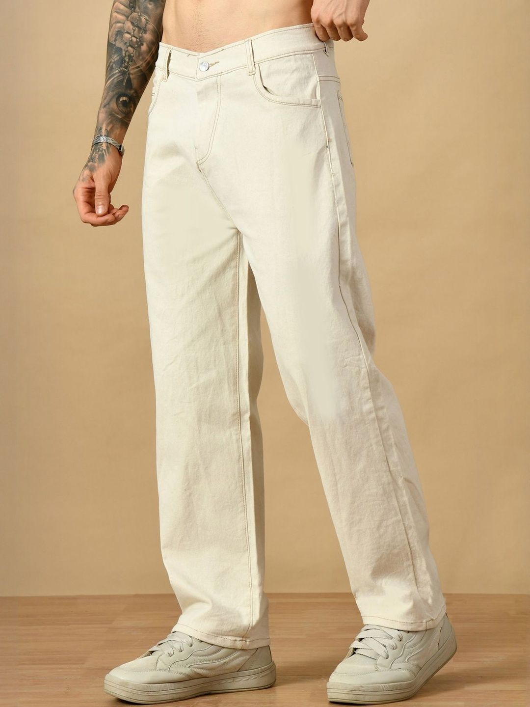 COMFITS Men Classic Mid-Rise Stretchable Baggy Fit Denim Jeans-picture-42