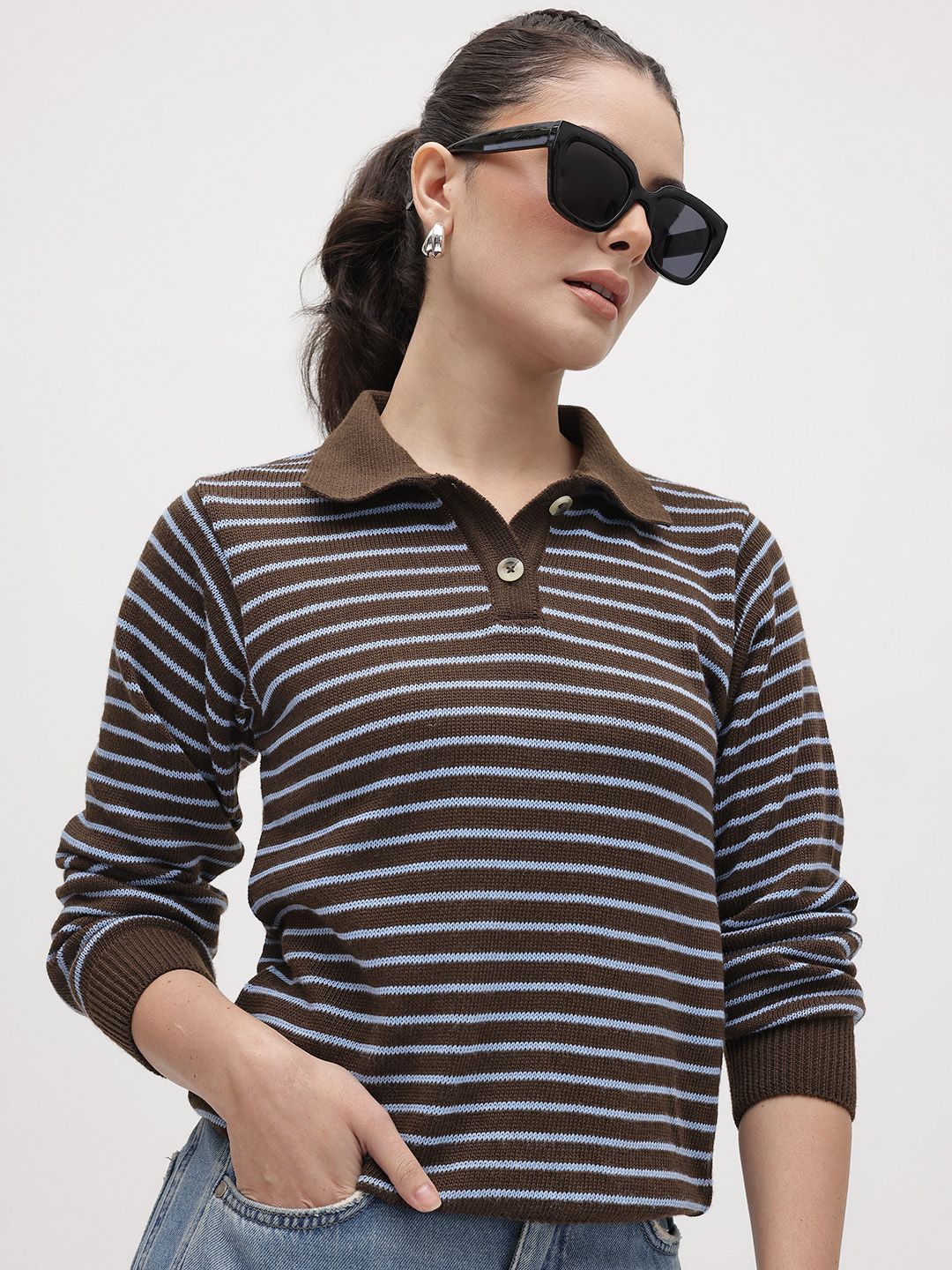 The Roadster Life Co. Striped Shirt Collar Pullover-picture-38