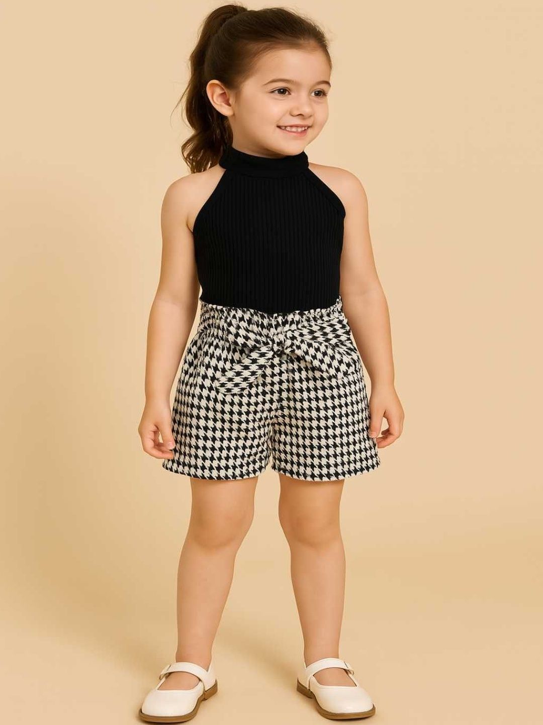 RAMIAAZ Girls Round Neck Sleeveless Top with Shorts-image-39
