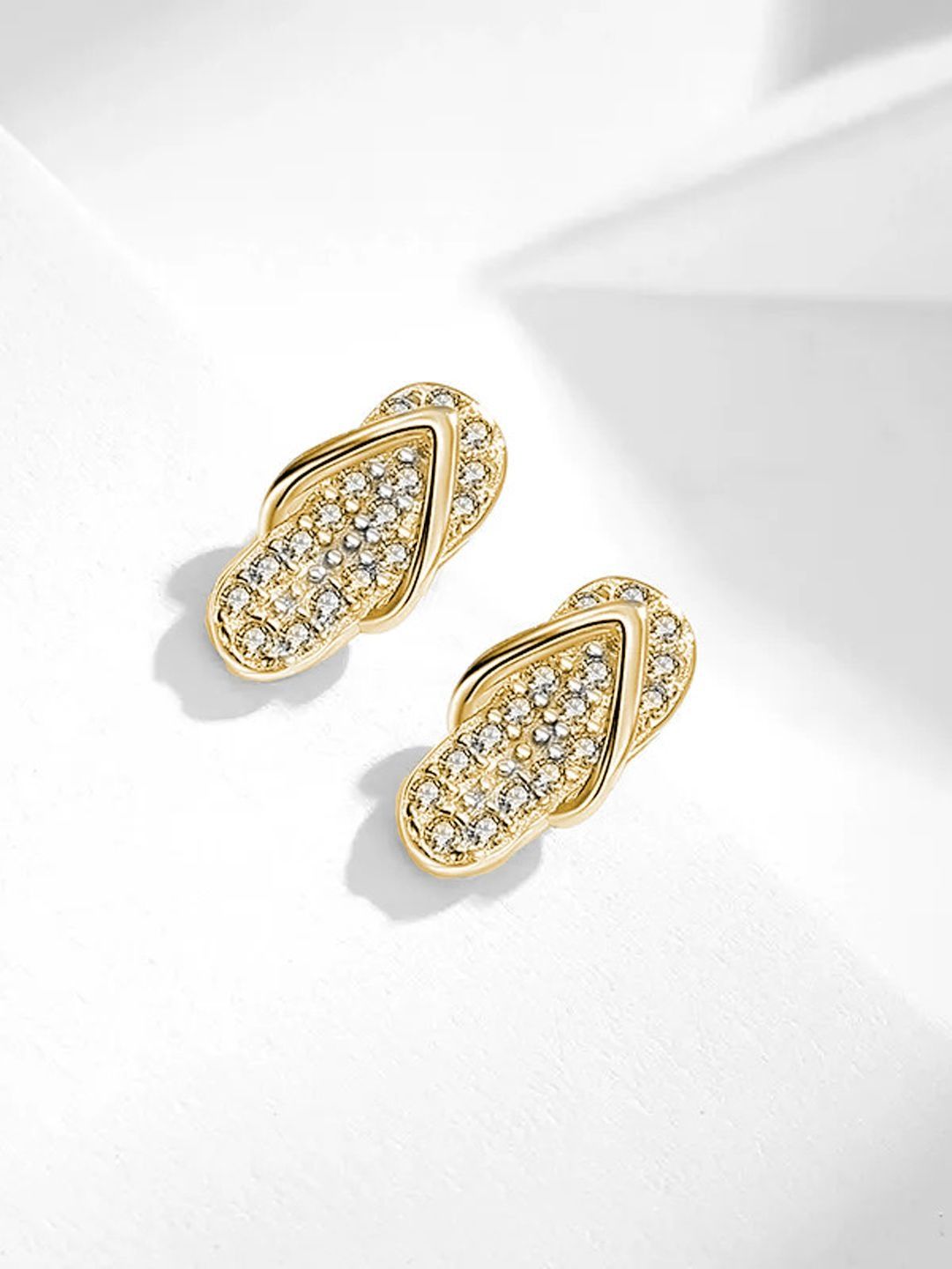 FIMBUL Gold-Plated Rhinestone Studded Quirky Studs-picture-35