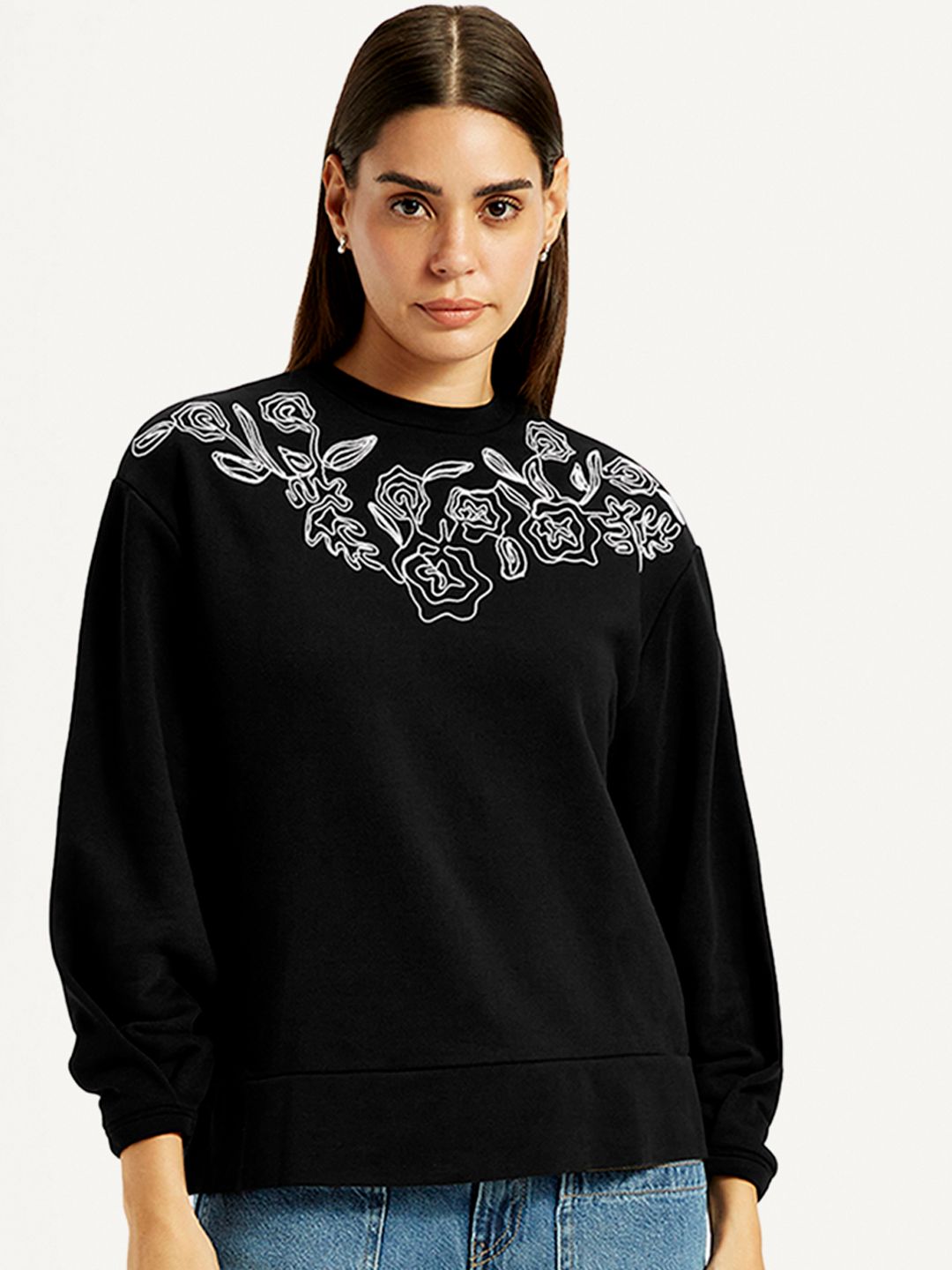 Levis Women Embroidered Round Neck Sweatshirt-picture-12