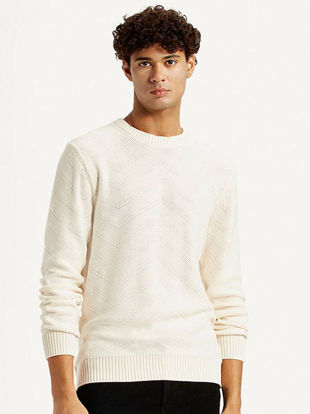 Levis Men Open Knit Round Neck Cotton Pullover-picture-22