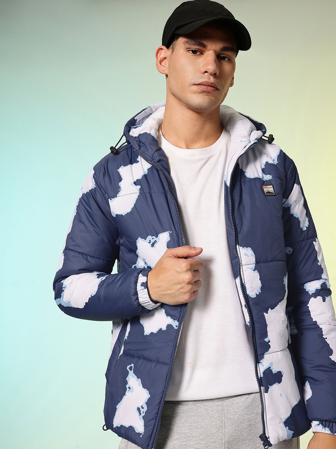 HRX by Hrithik Roshan Abstract Printed Hooded Outdoor Puffer Jacket-image-10