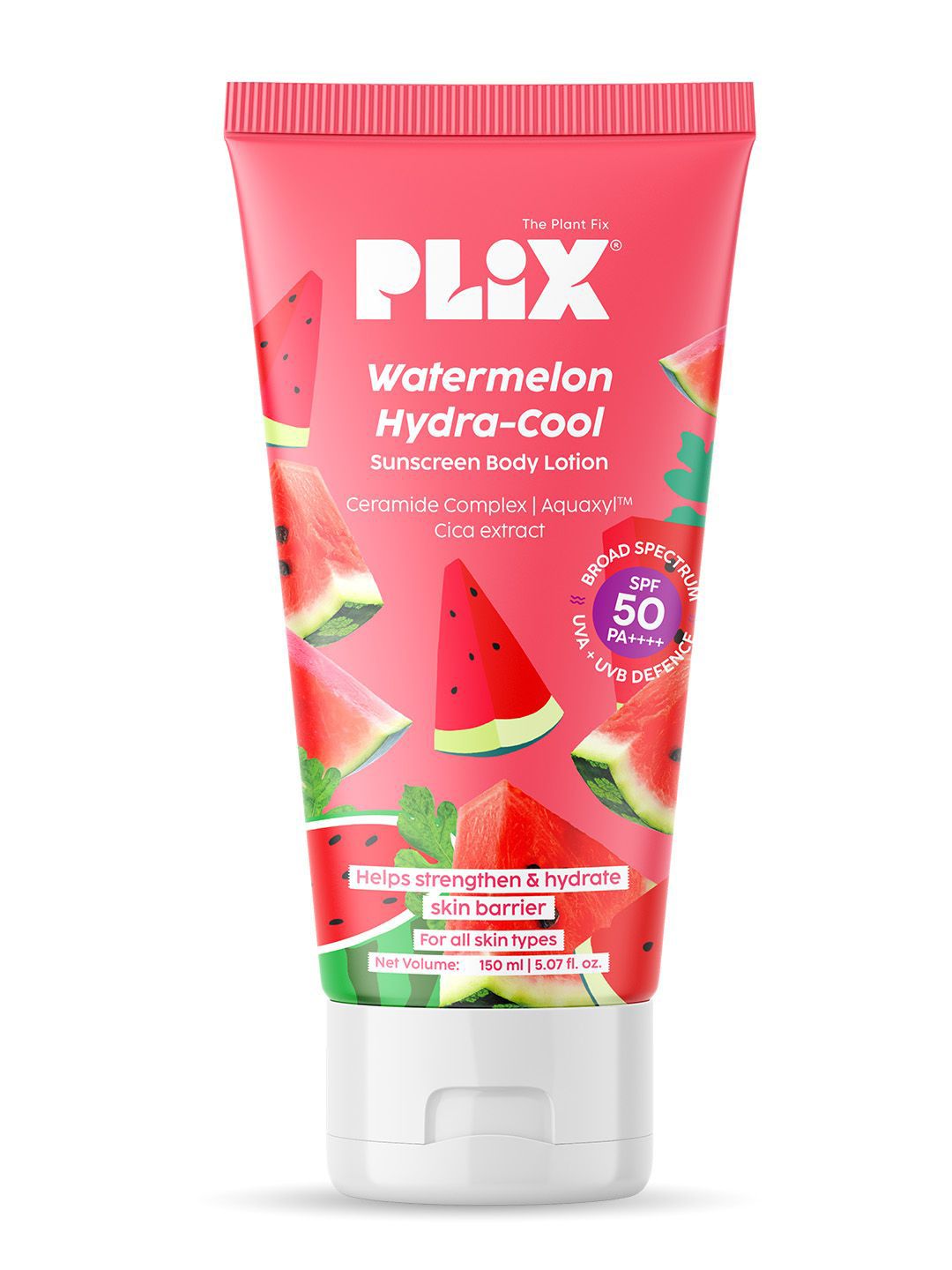 PLIX THE PLANT FIX Watermelon Hydra-Cool Sunscreen Body Lotion With SPF50 PA++ - 150 ml-image-14