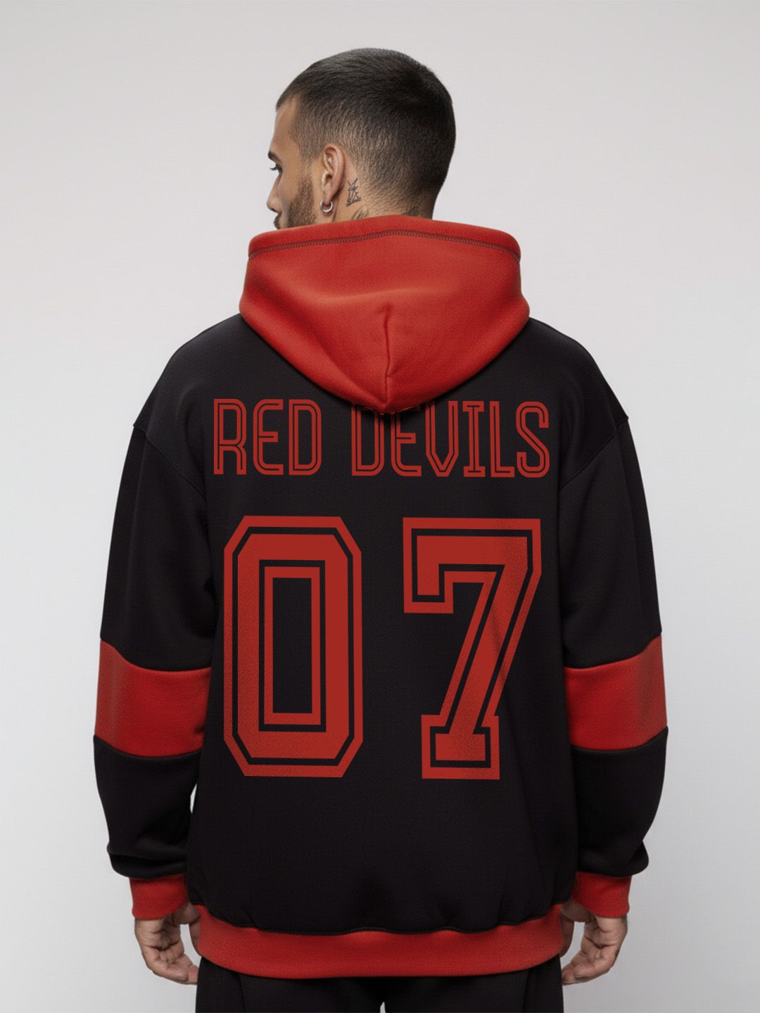 Crazymonk Men Typography Printed Oversized Hooded Sweatshirt-picture-32