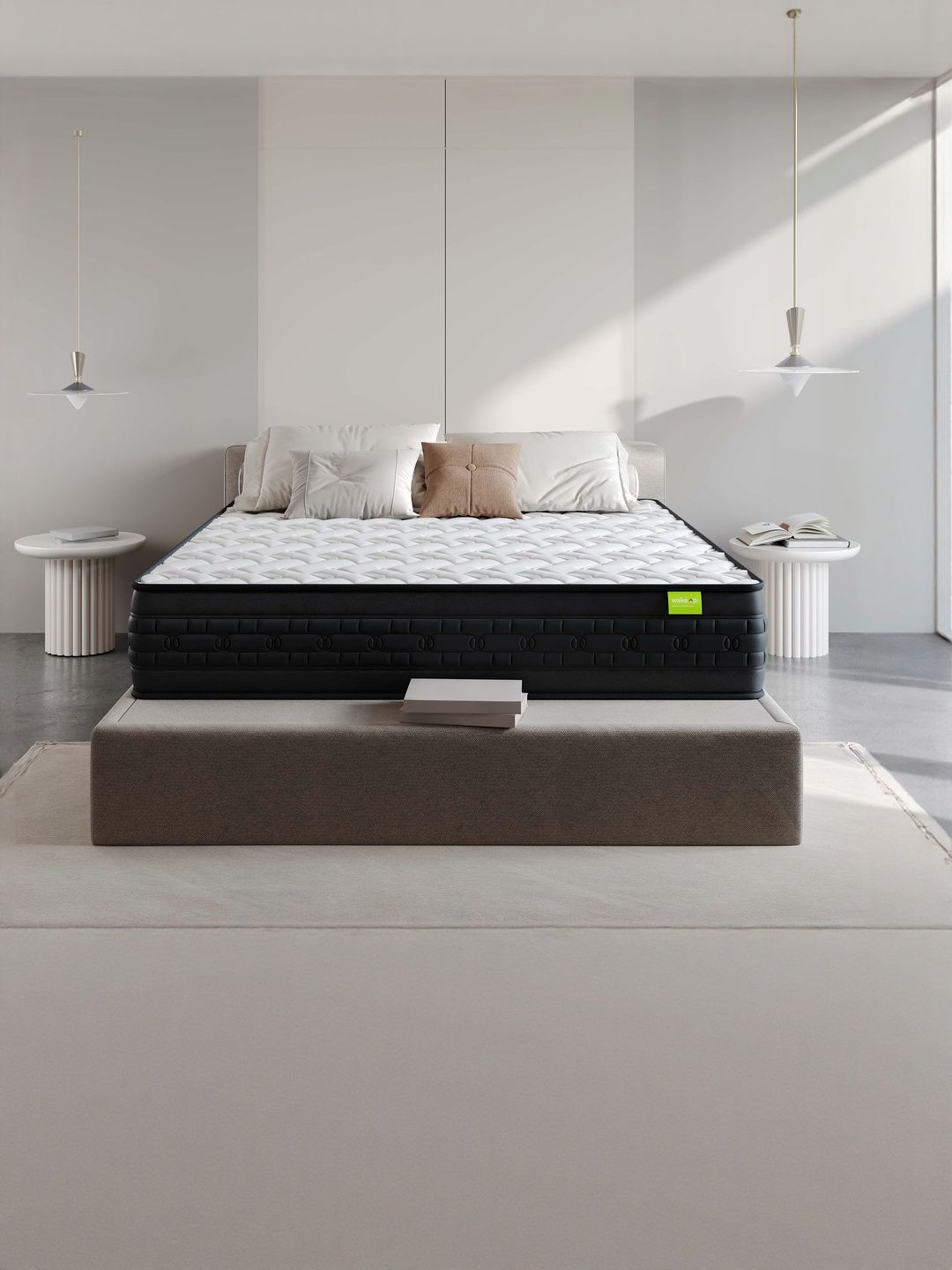 Wakeup India White & Black Quilted Riserox Luxe Comfort Pocket Spring King Mattress-image-30
