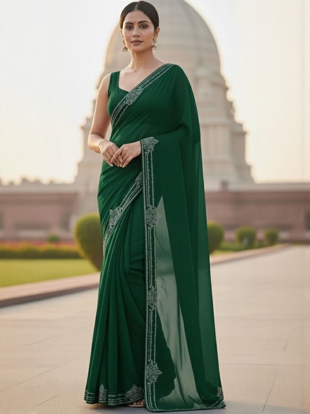 Moda Rapido Women Embellished Embroidered Saree-picture-33