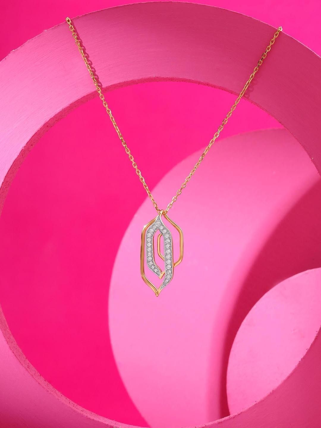 Mia By Tanishq Women 14Kt Gold Royal Arch Pendant With 0.17 Carat Natural Diamond -1.225g-picture-20