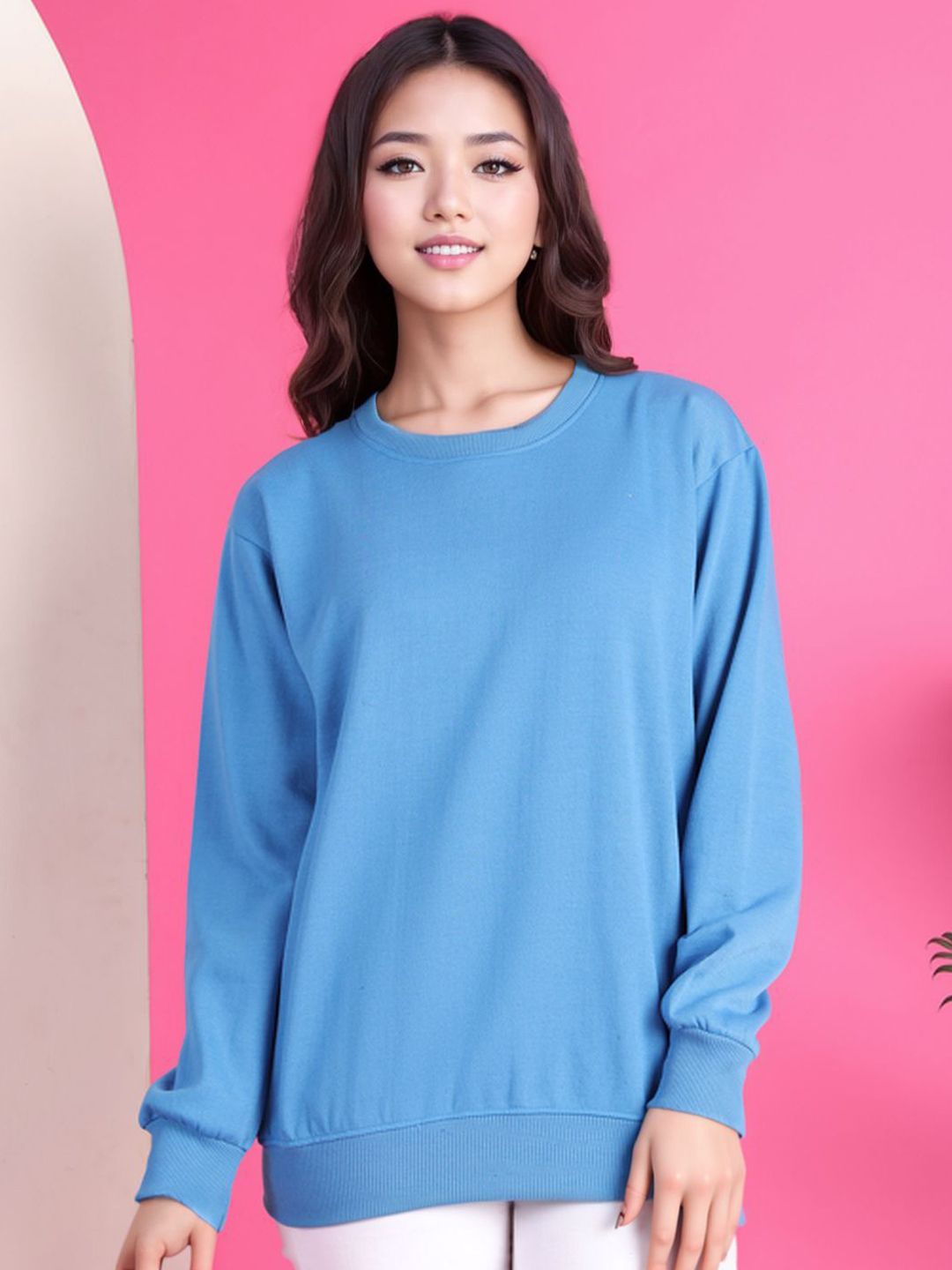 MACK JONNEY Women Solid Round Neck Sweatshirt-picture-32