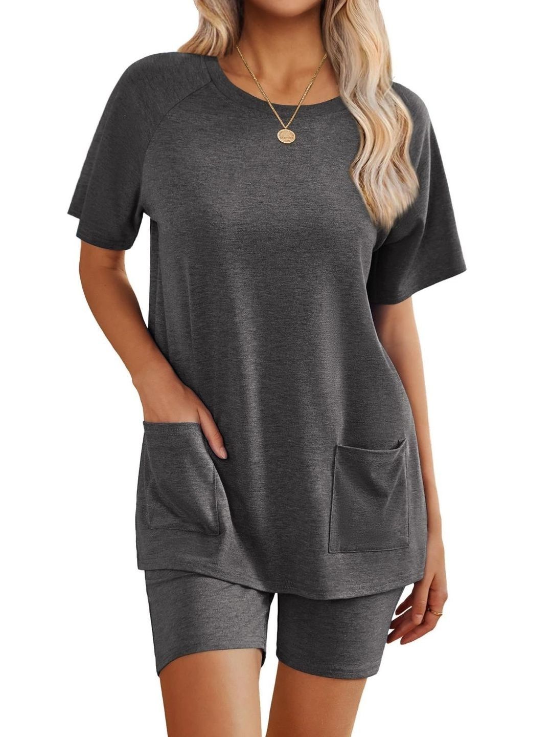 StyleCast Round Neck Short Sleeves T-Shirt With Shorts-picture-27