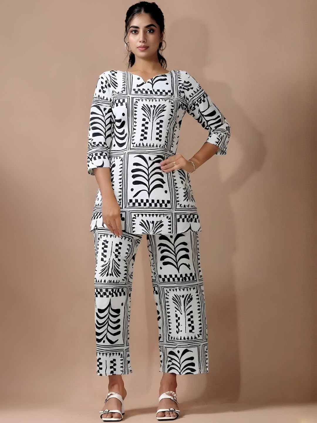 Anouk Rustic Women Printed Regular Pure Cotton Kurti with Palazzos-picture-24