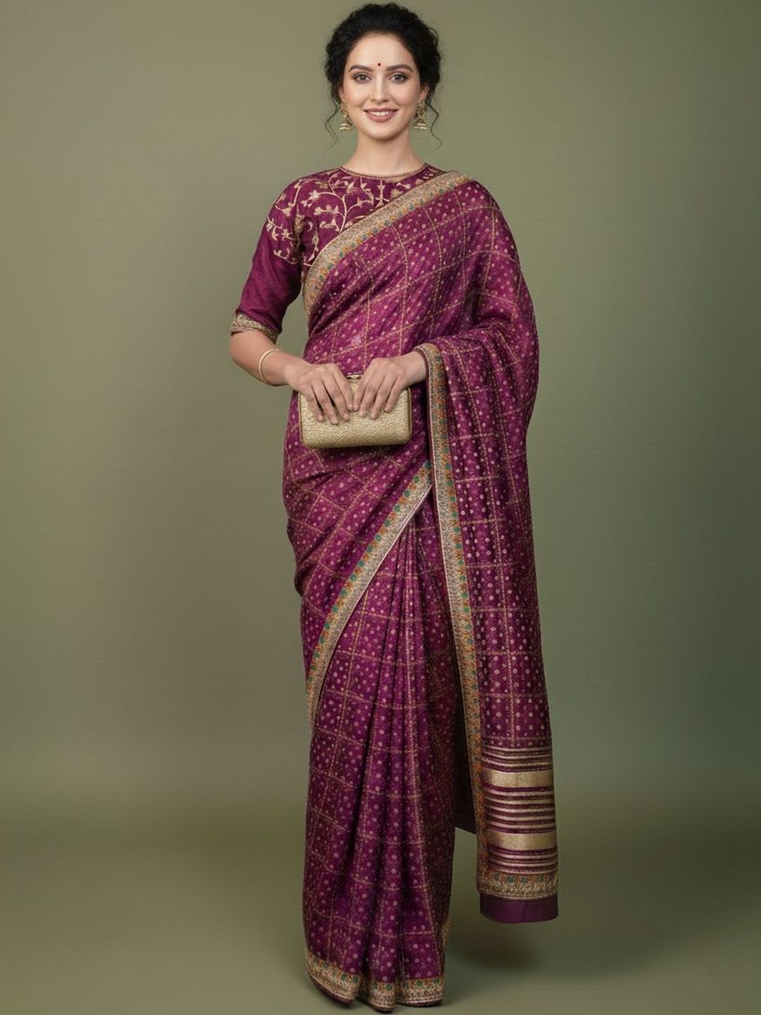 JAINICA Woven Design Zari Silk Blend Handloom Saree-picture-27