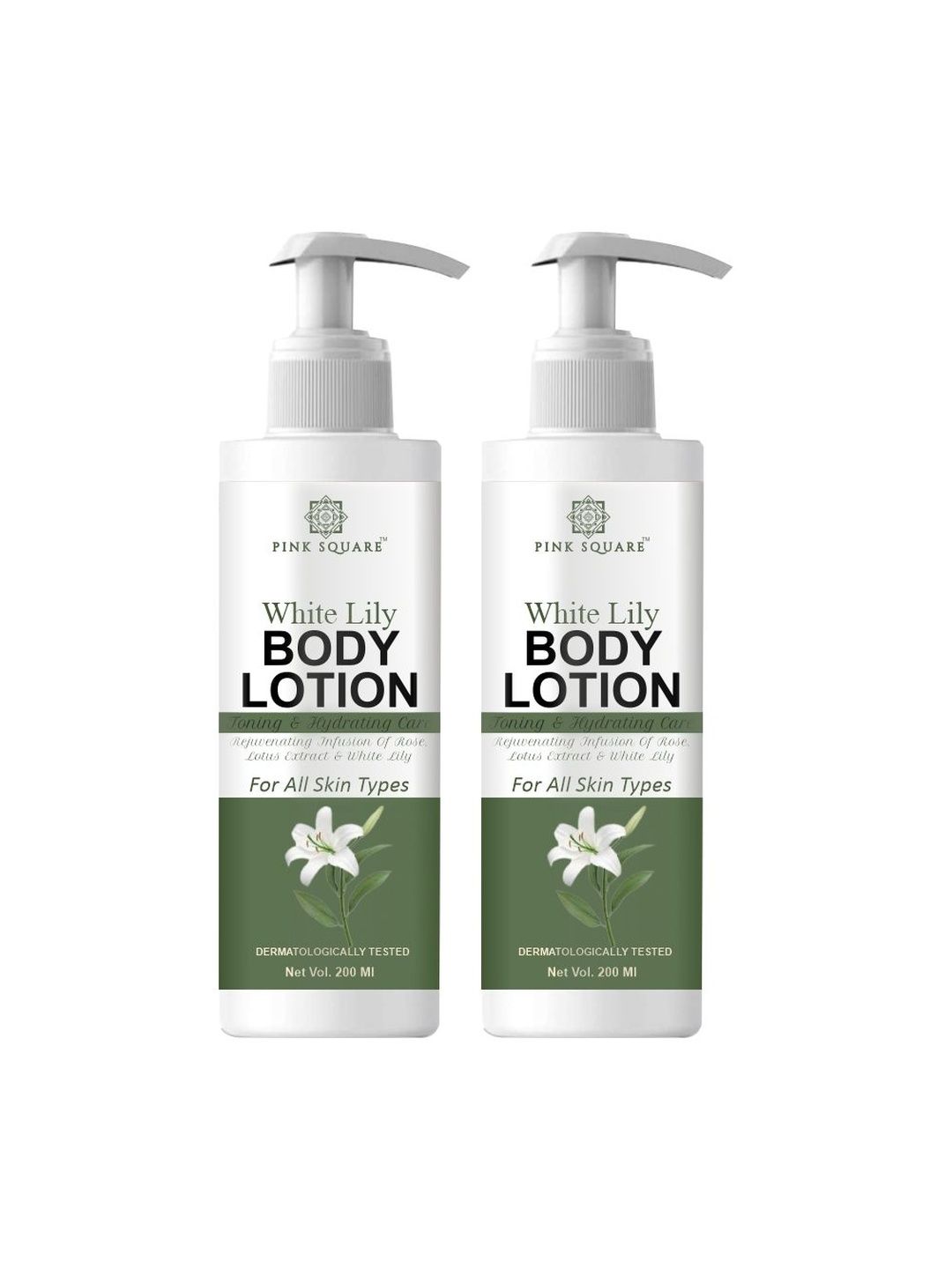 Pink Square Set Of 2 White Lily Body Lotion For Skin Brightening - 200 ml Each-image-28