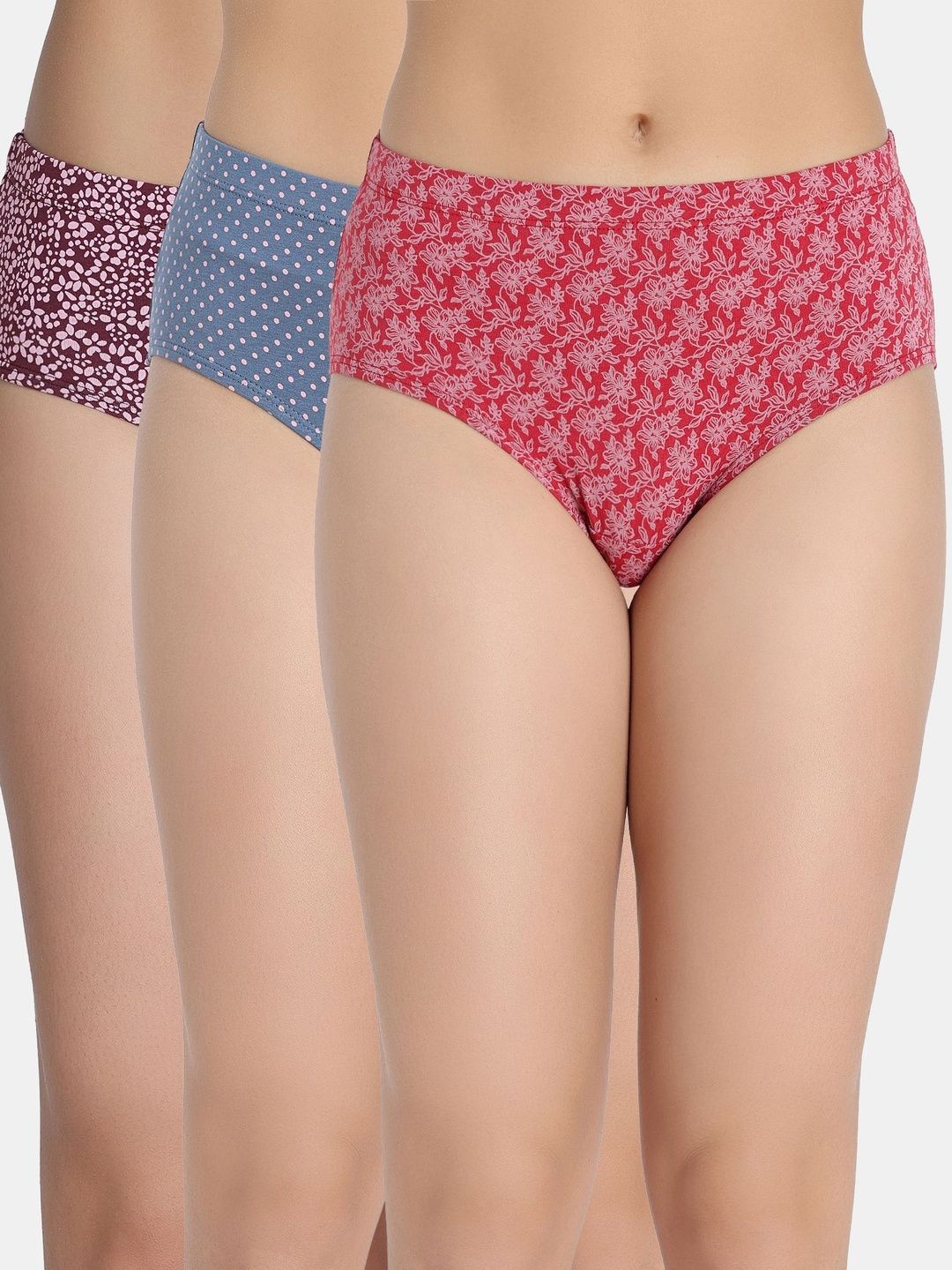 Zivame Women Pack Of 3 Printed Low-Rise Hipster Briefs-picture-12