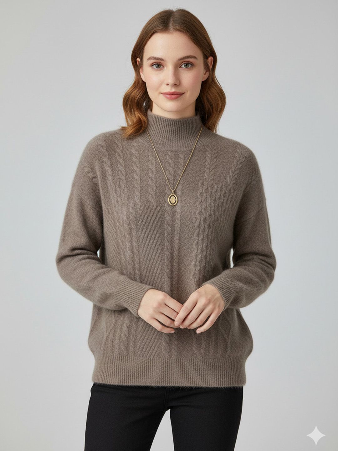 Mast & Harbour Cable Knit Self design Pullover-picture-34