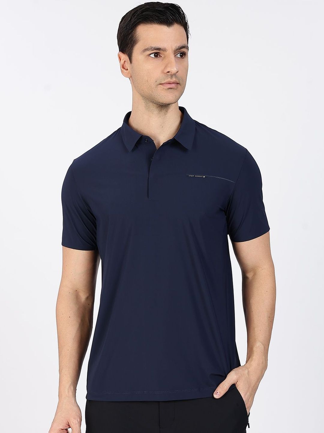 Xtep Men Brand Logo Polo Collar Cool Max Pockets T-shirt-image-17