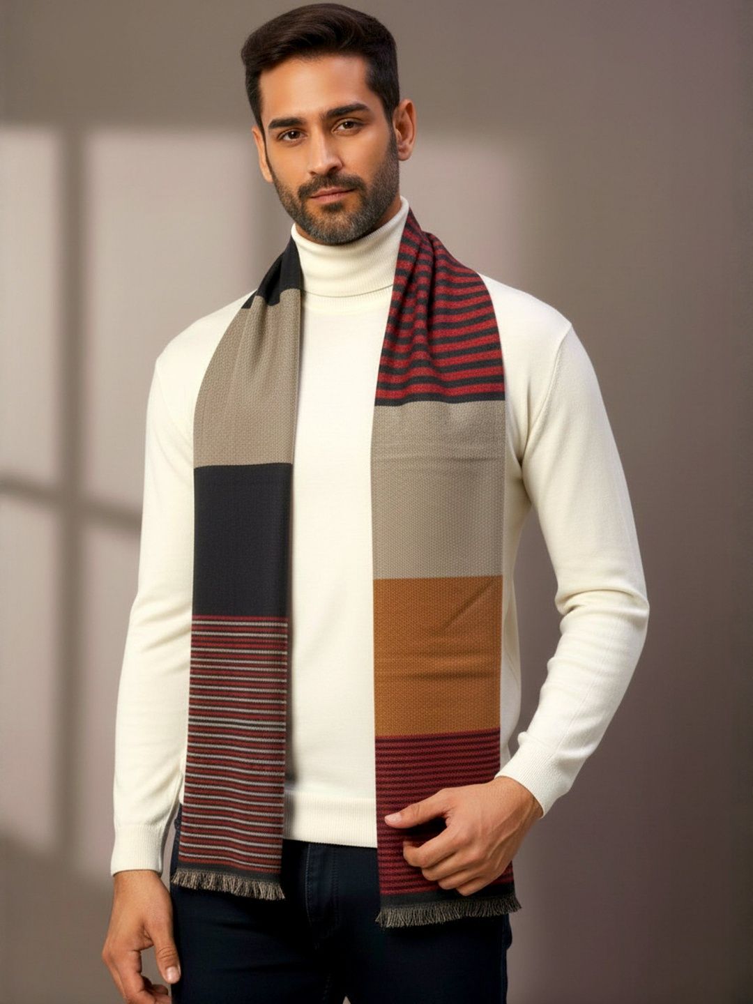 Zamour Men Striped Acrylic Mufflers-picture-34