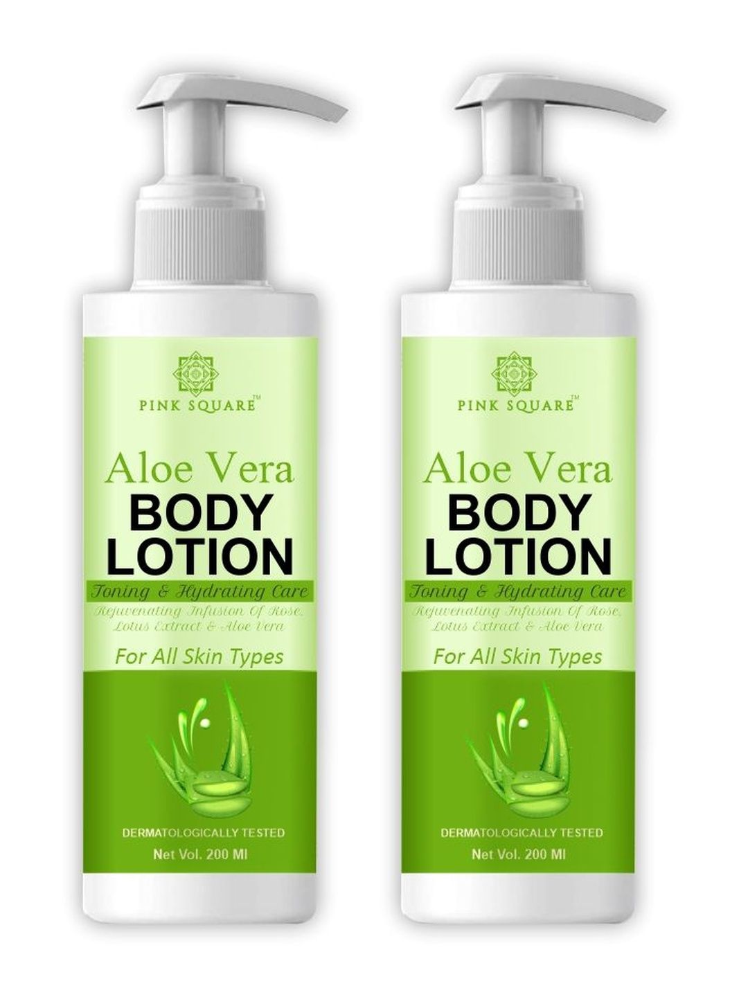 Pink Square Set Of 2 Aloe Vera Body Lotion For Skin Moisturizing - 200 ml Each-image-15