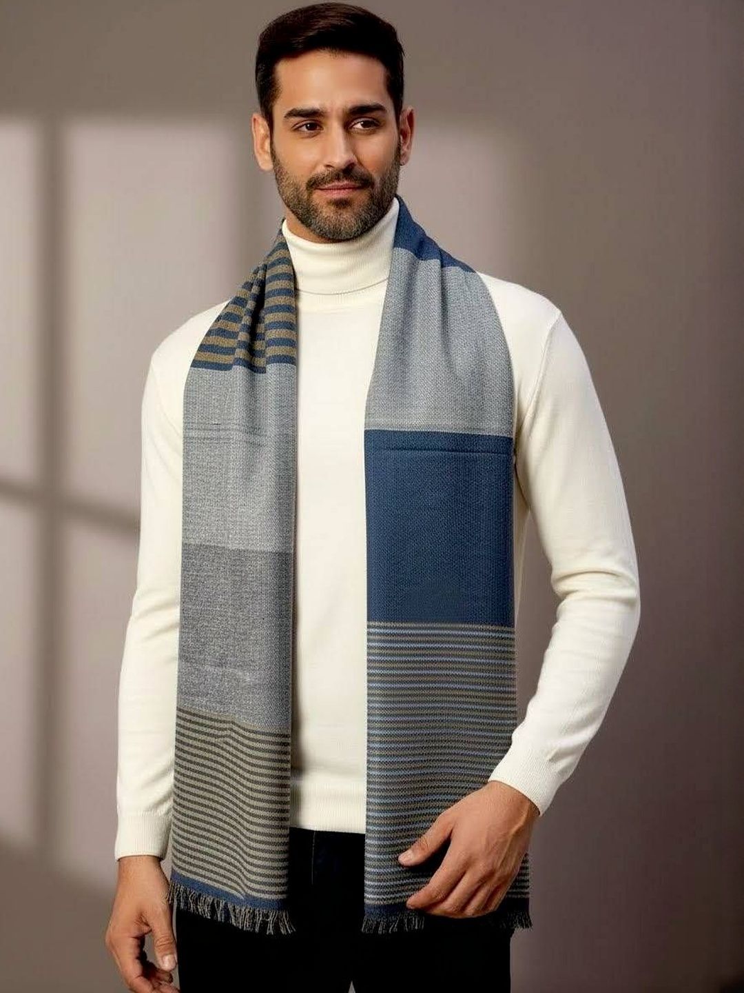 Zamour Men Striped Acrylic Mufflers-picture-17