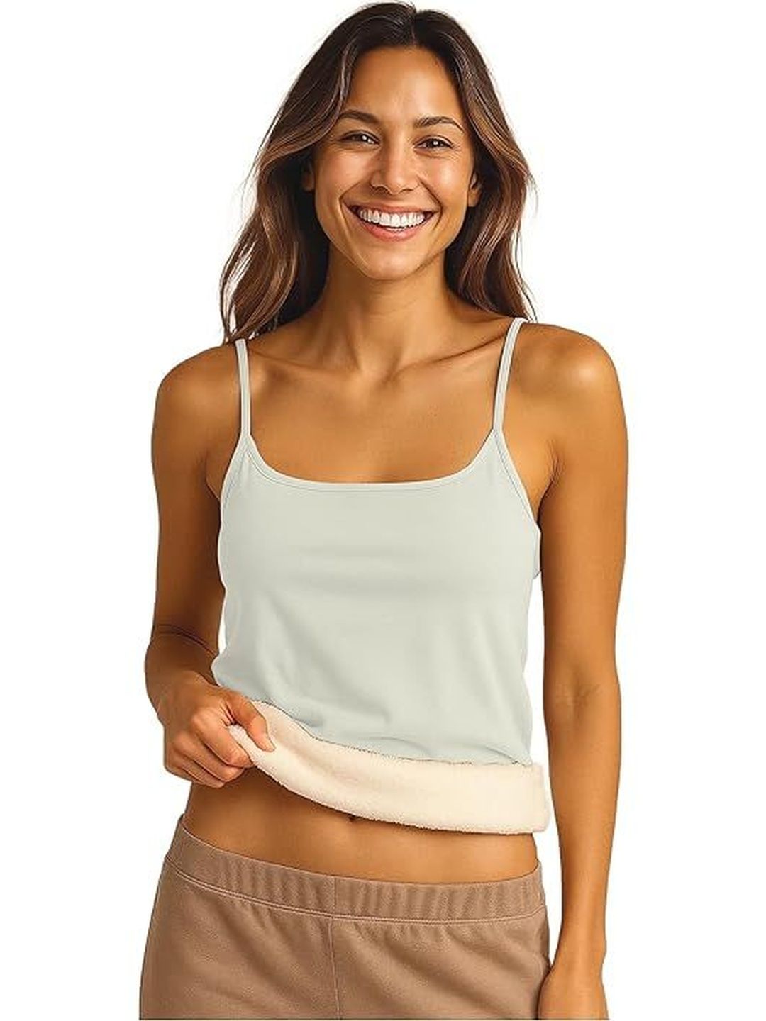 Eleg & Stilance Women Winter Fleece Thick Stretchy Slim Fit Built-In Bra Sleeveless Vest-picture-11