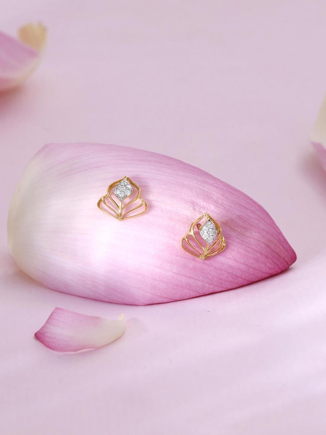 Mia By Tanishq 14 Kt Gold Dazzle Crest Diamond Stud Earrings With 0.1Carat Natural Diamond-picture-31