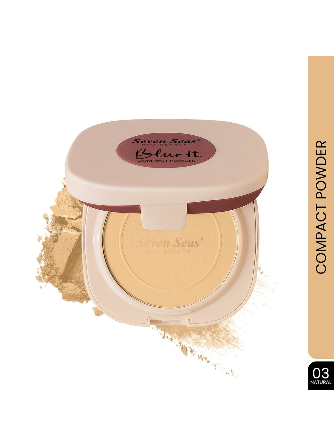 Seven Seas Light Soft Focus Blur It Compact Powder- 14 g- Natural 03-image-11