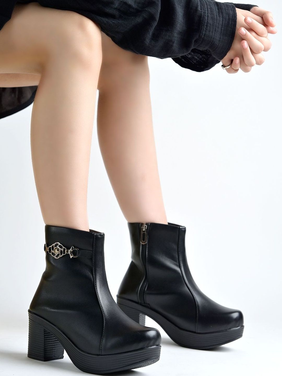 Shoetopia Women Casual Block-Heeled Boots-image-25