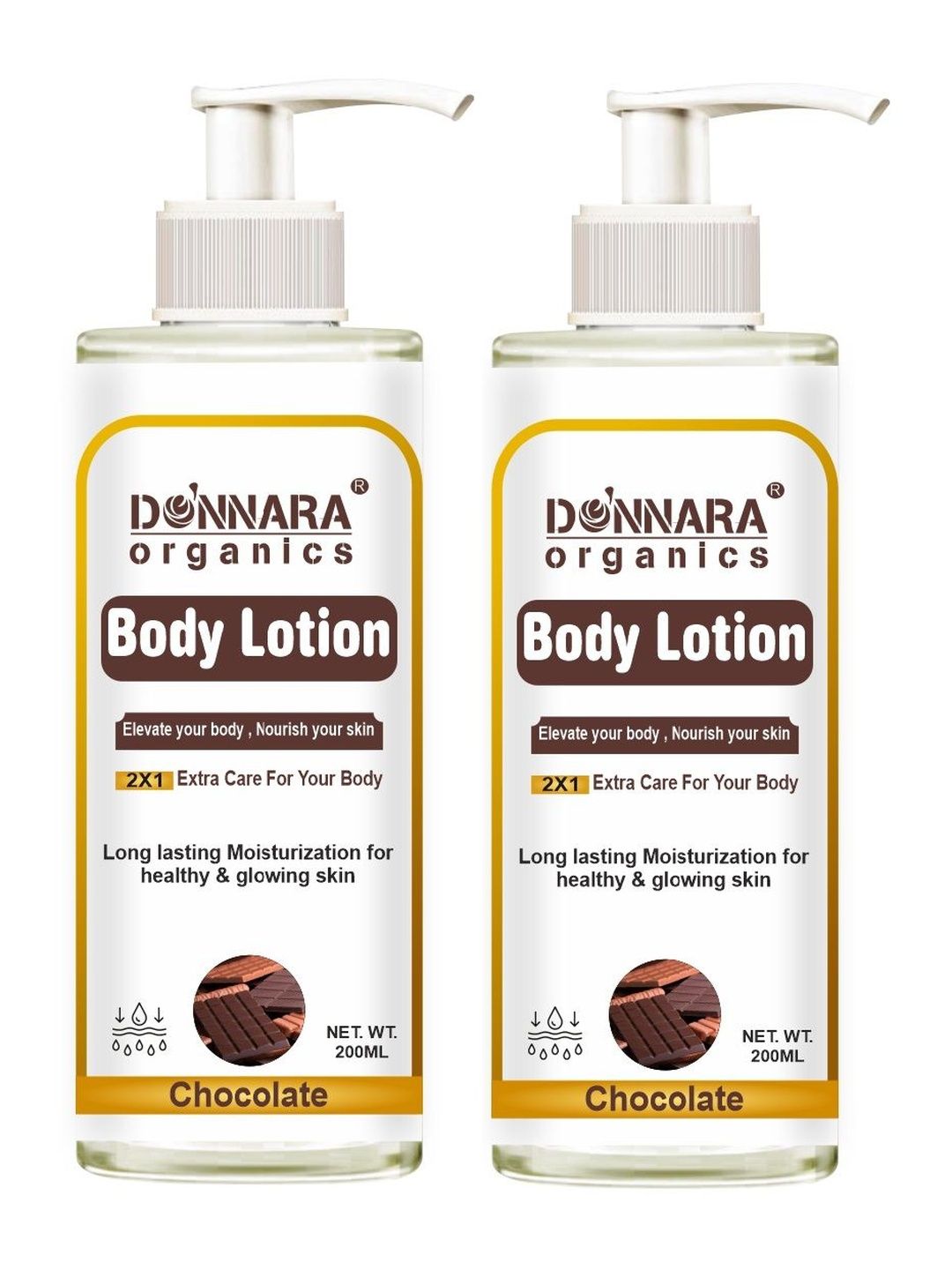Donnara Organics Set Of 2 Chocolate Body Lotion For Healthy & Glowing Skin - 200 ml Each-image-49