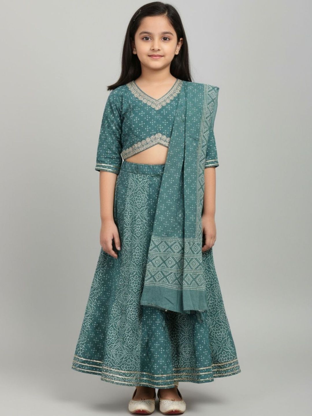 Biglilpeople Girls Printed Ready to Wear Lehenga & Blouse With Dupatta-picture-29