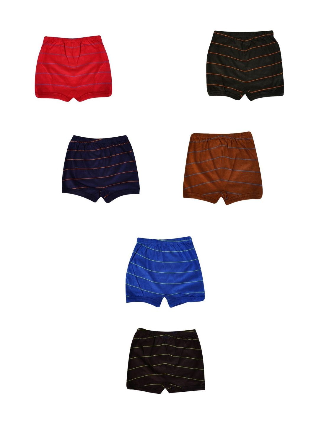 VIRUKSHAM Boys Pack Of 6 Striped Cotton Boy Shorts Briefs-image-7